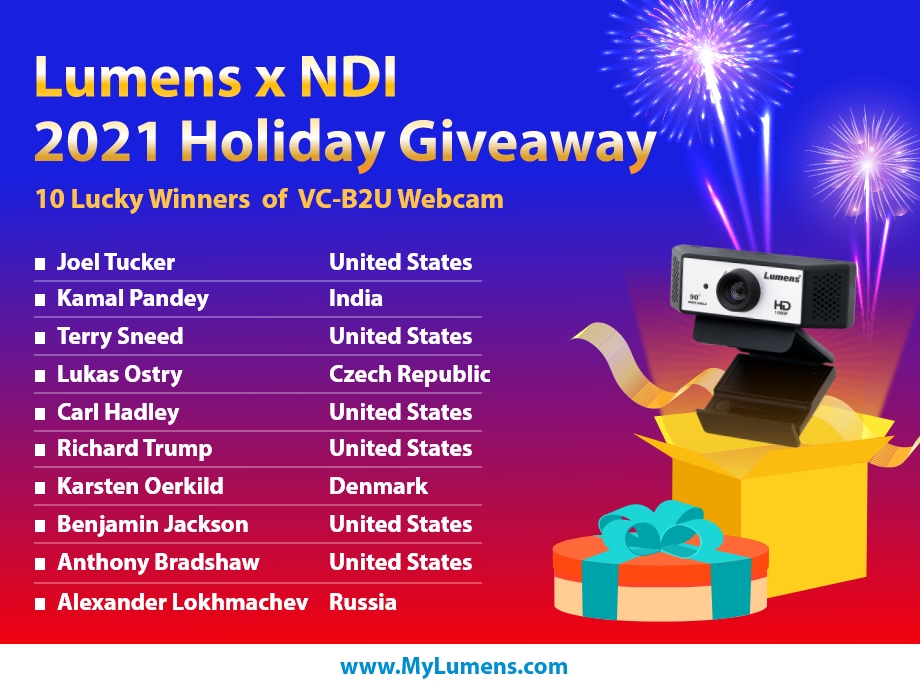 Lumens NDI 2021 Holiday Giveaway Lumens